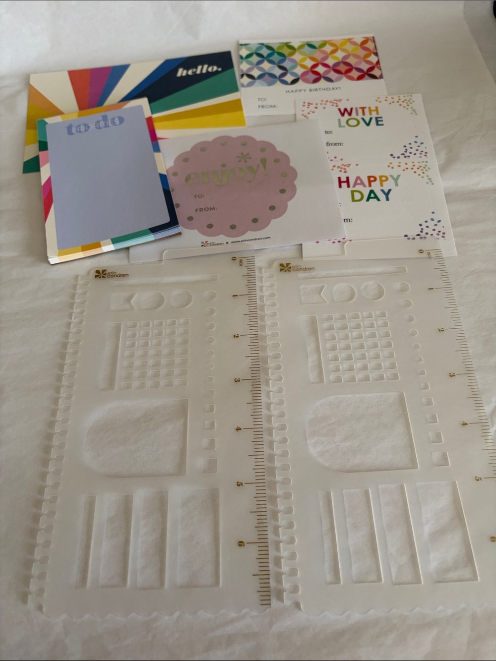 Lot Erin Condren Planner Stencils Tags Note Pad New